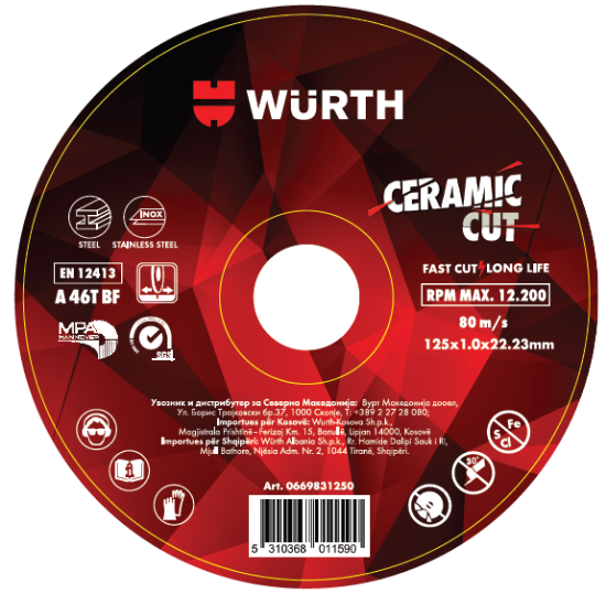 DISK ZA SECENJE INOKS/CELIK CERAMIC CUT230X2X22.23